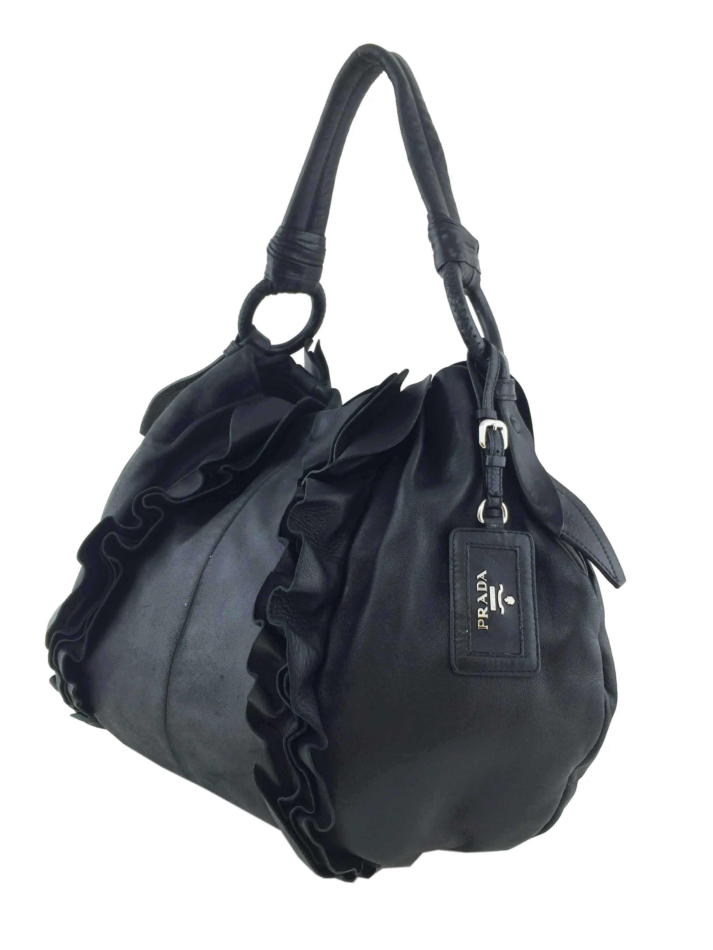 Prada Nappa Ruffle Hobo