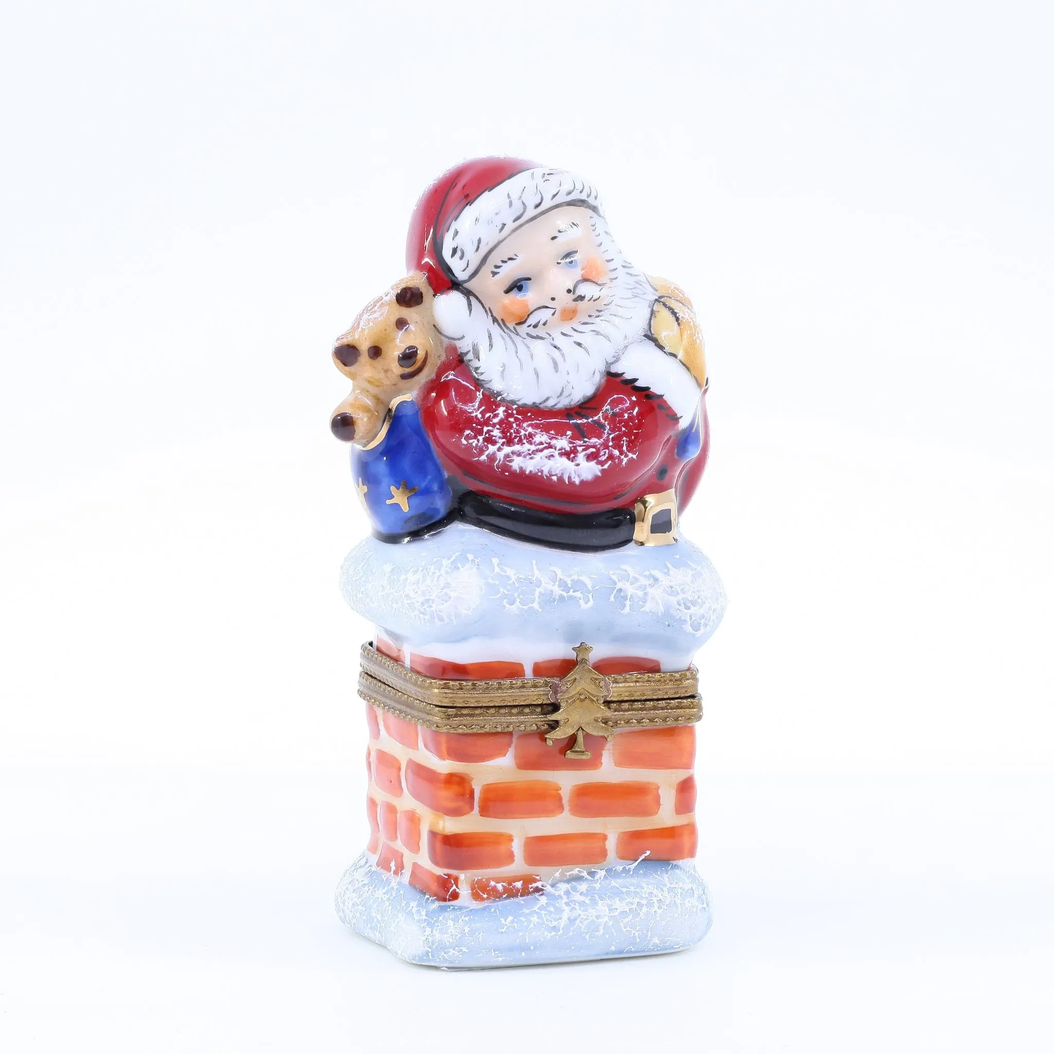 ROCHARD LIMOGES SANTA IN A CHIMNEY