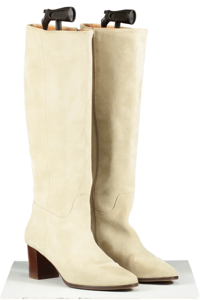 Sezane Cream Adele Sandstone Boots UK 8 EU 41 👠