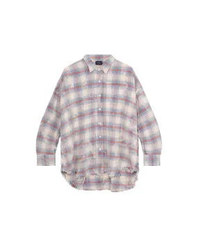 Shredded Seam Drop Neck Shirt