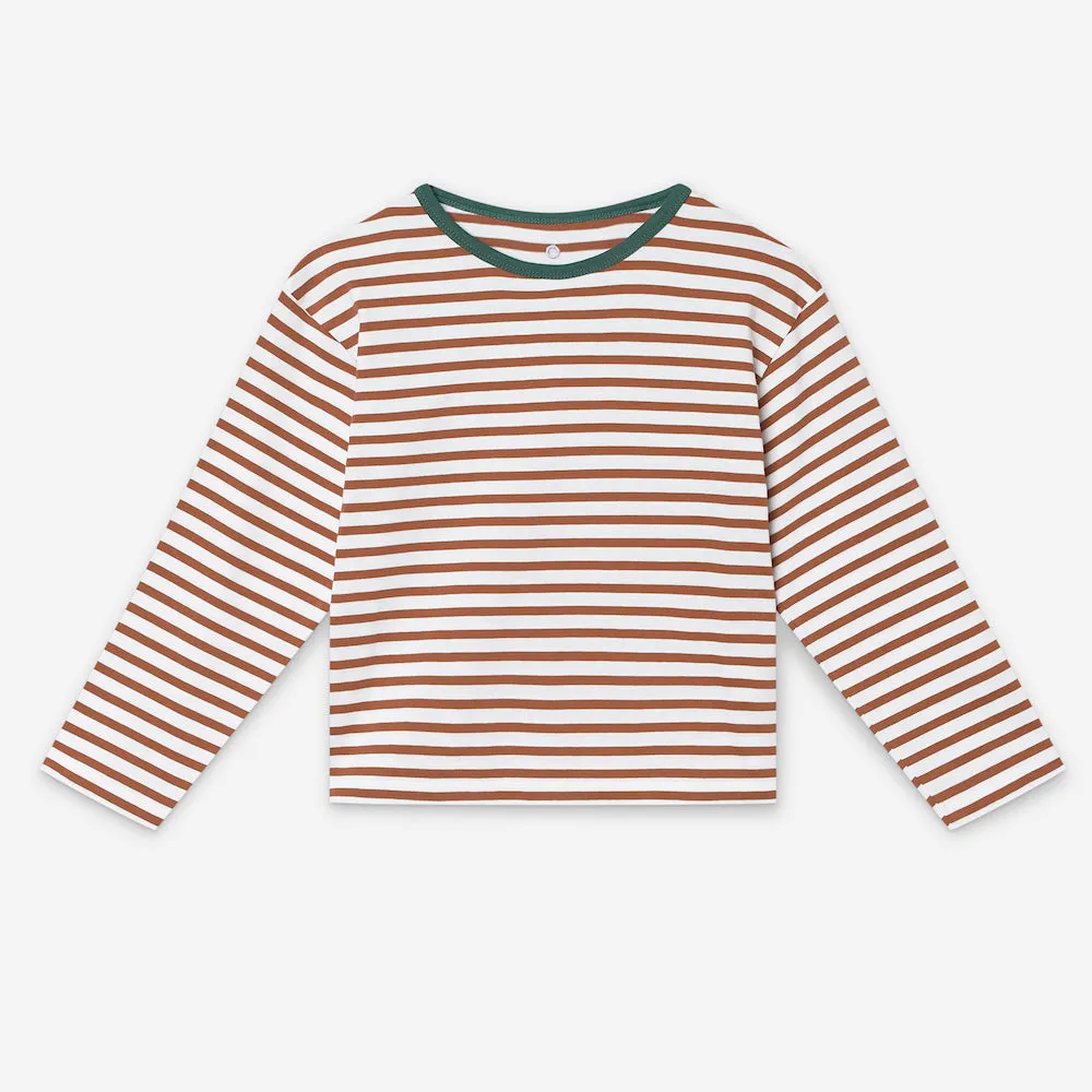 Striped Boxy Longsleeve I Caramel Cookie