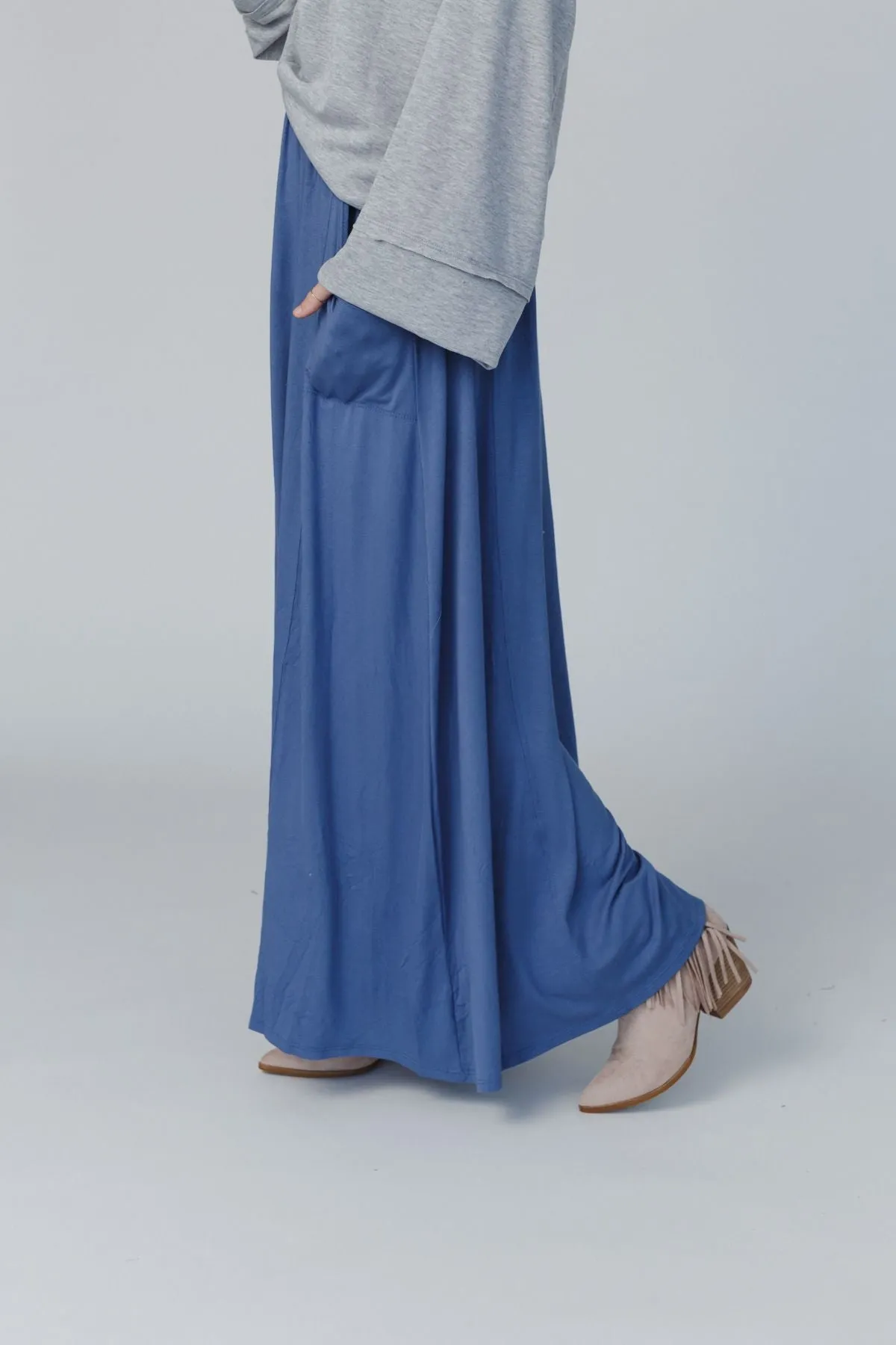 The Perfect Pocketed Maxi Skirt - Dark Denim