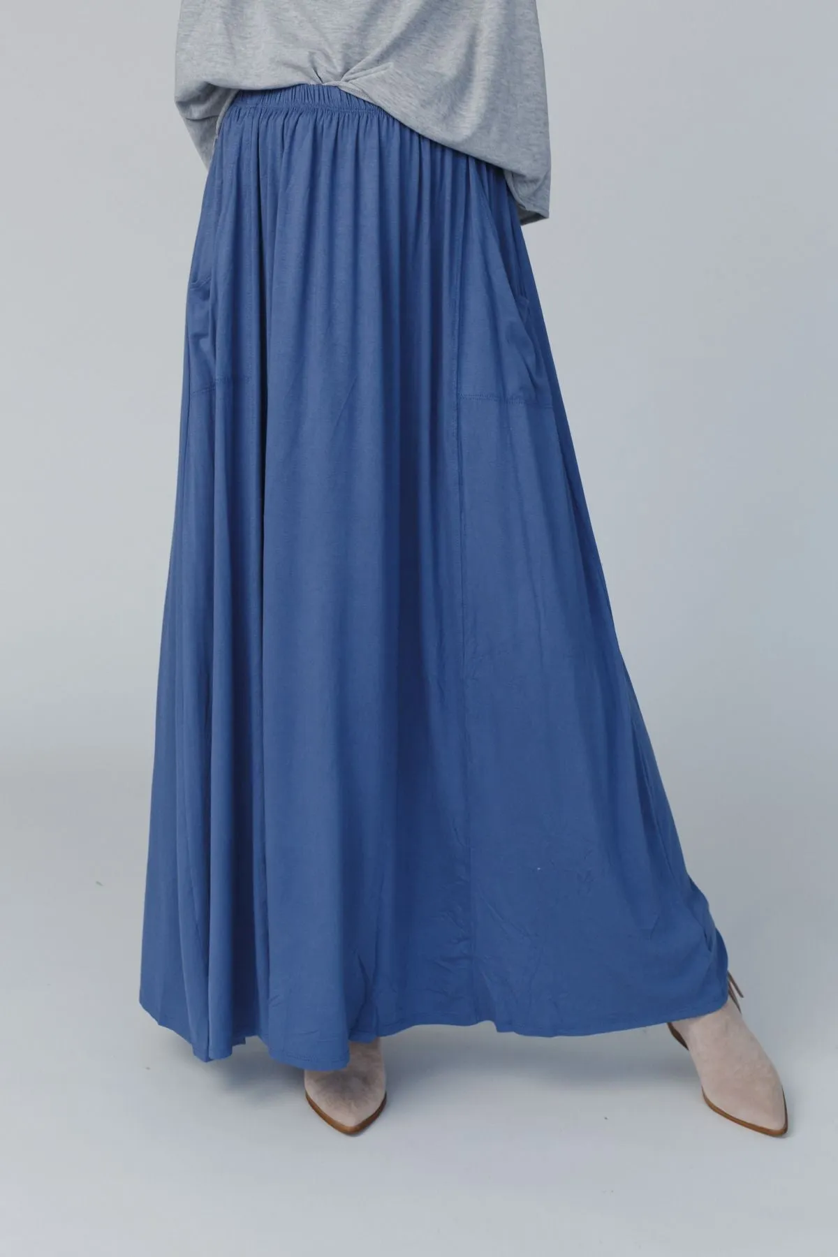 The Perfect Pocketed Maxi Skirt - Dark Denim