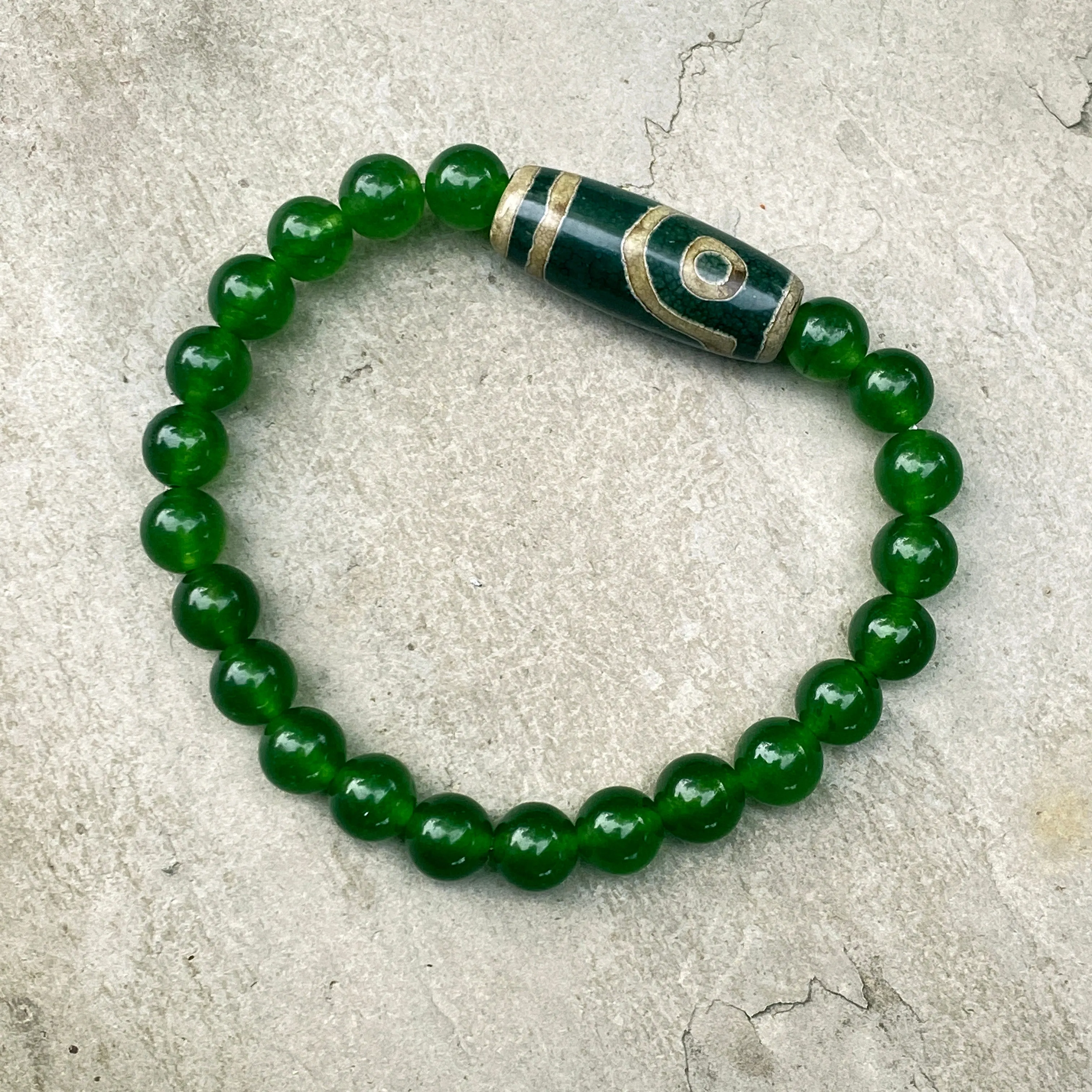 Tibetan Agate and Jade Bracelet