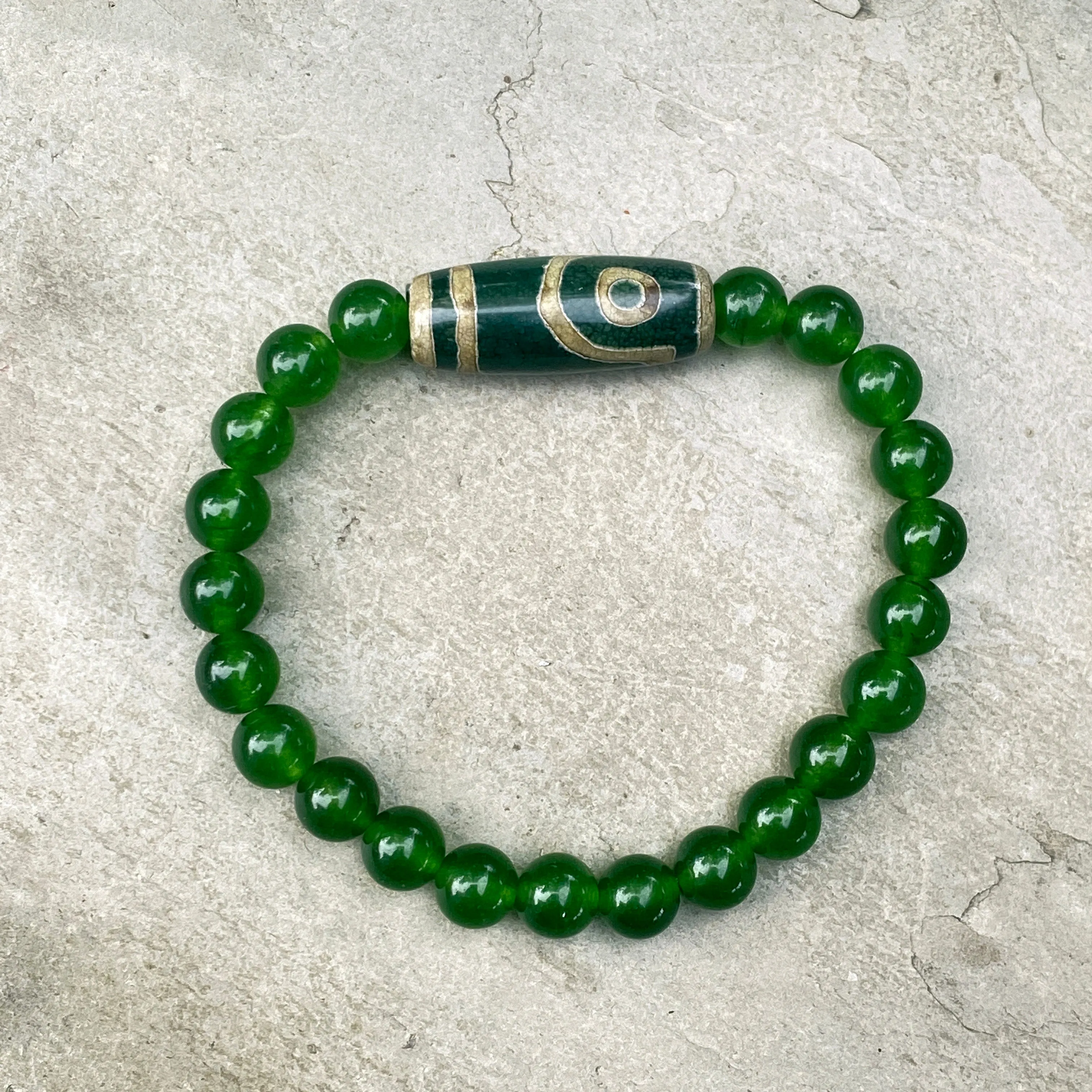 Tibetan Agate and Jade Bracelet