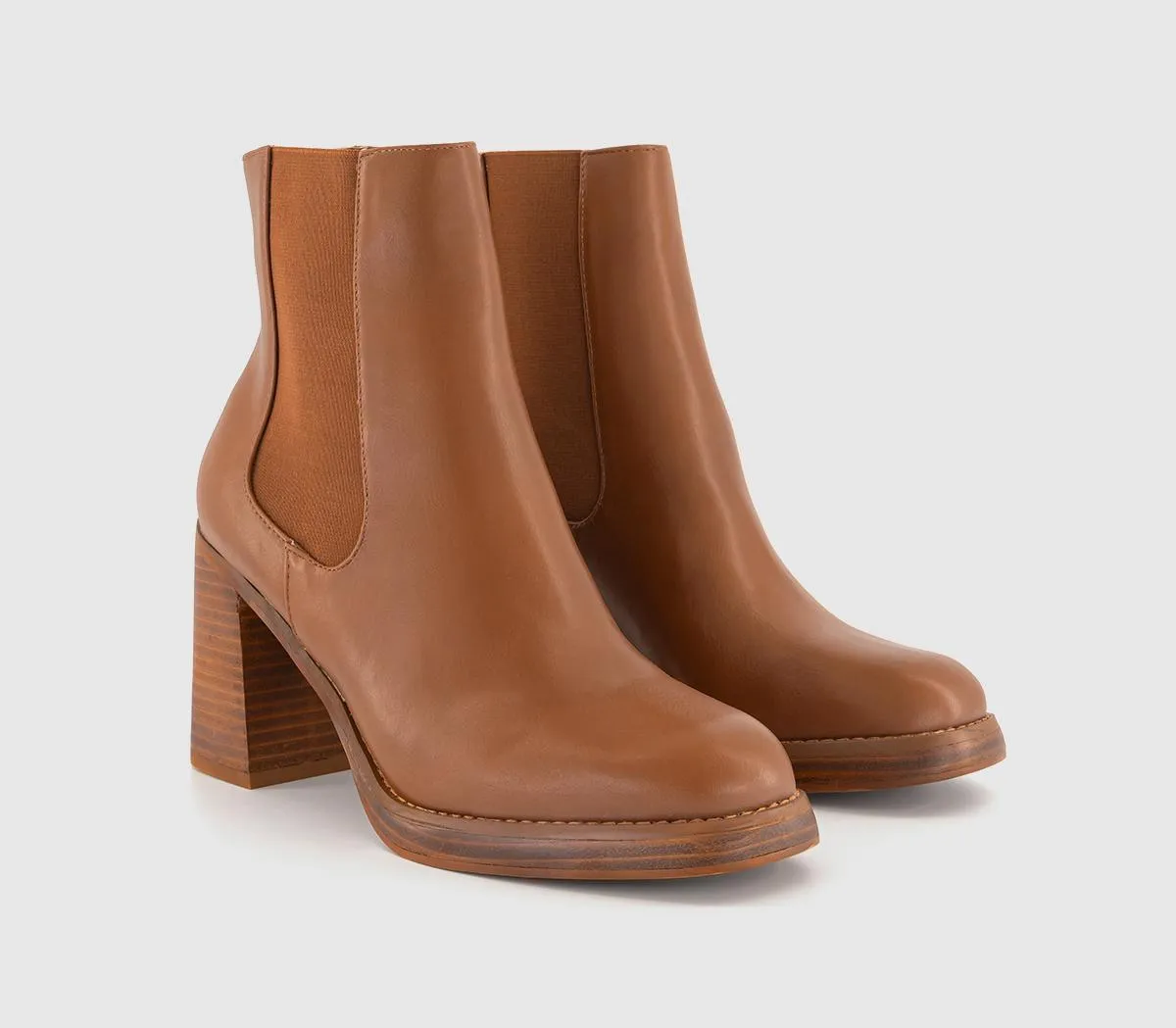 Womens Office Announce  Platform Chelsea Boots Tan