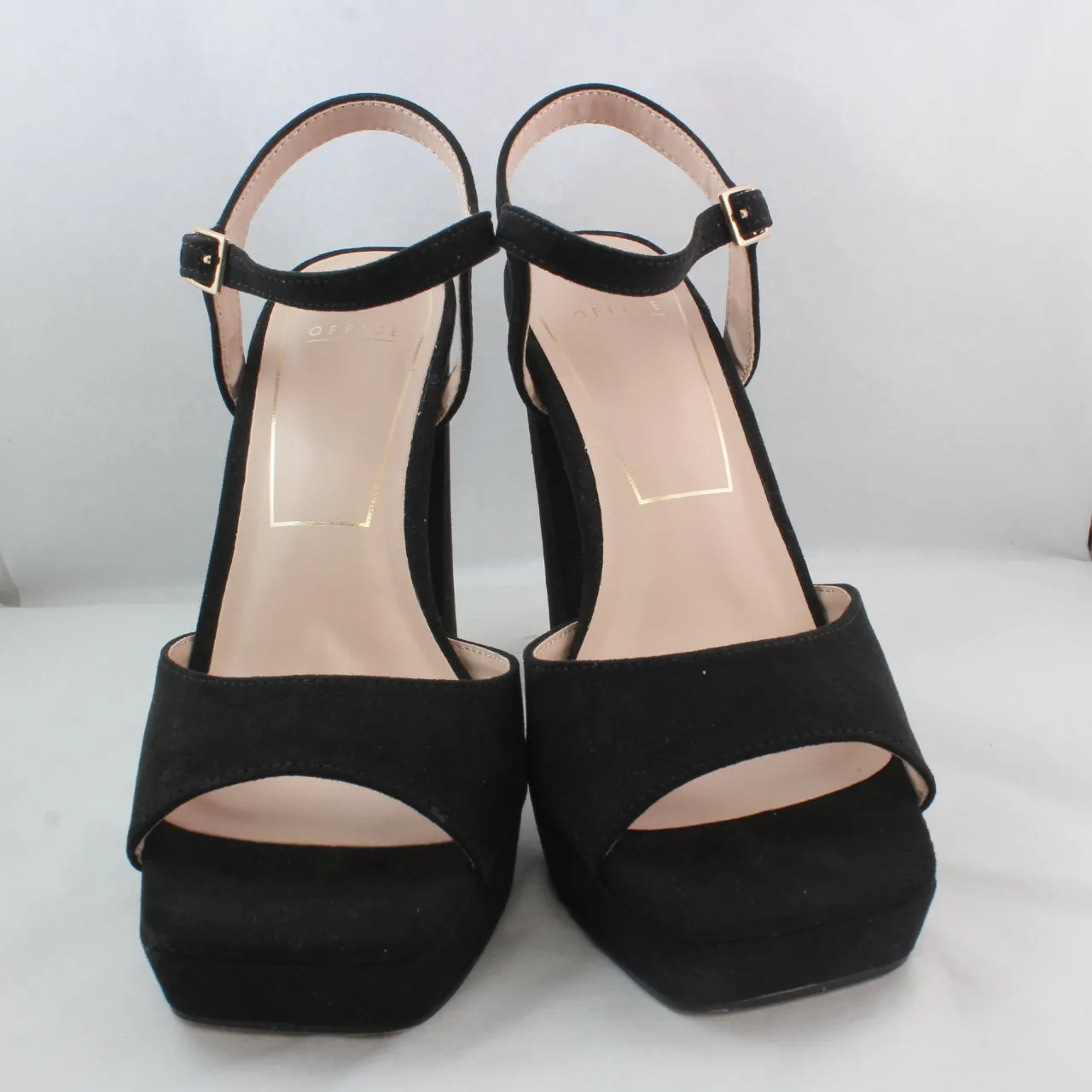 Womens Office Hearty Square Toe Platform Black